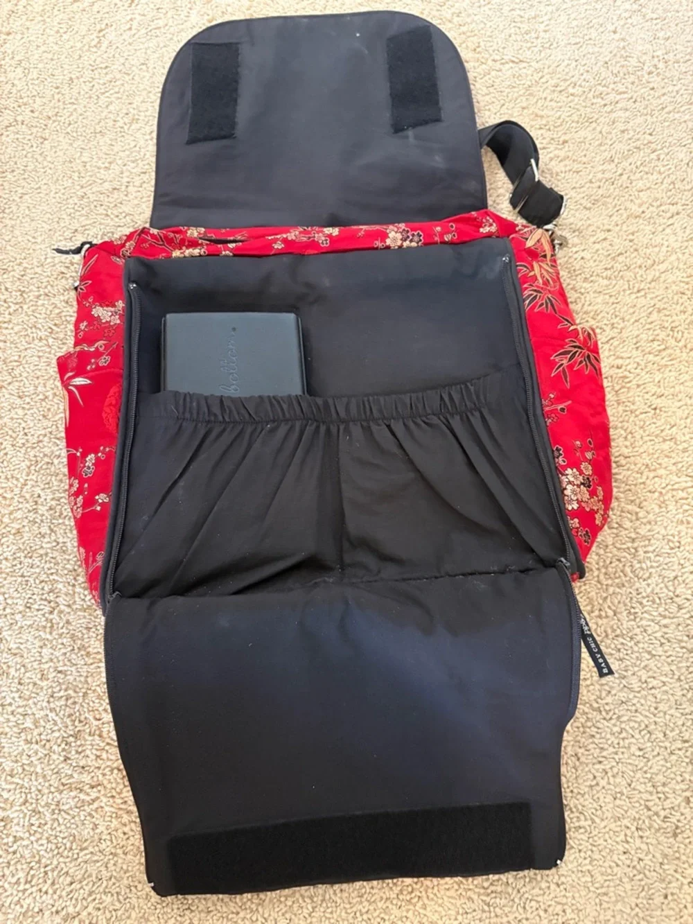 Petunia Pickle Bottom Red Floral Messenger Diaper Bag